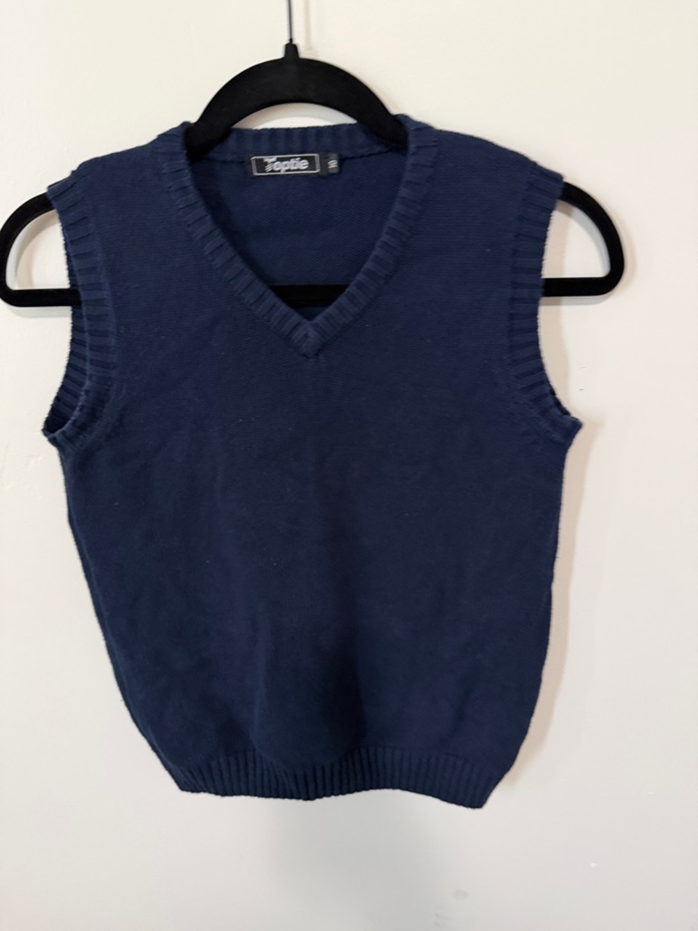 School-Style Navy V-Neck Sweater Vest Kids 10, Women’s Small